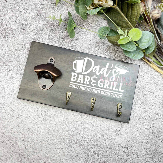 Dads BBQ Grill sign, Bottle opener sign