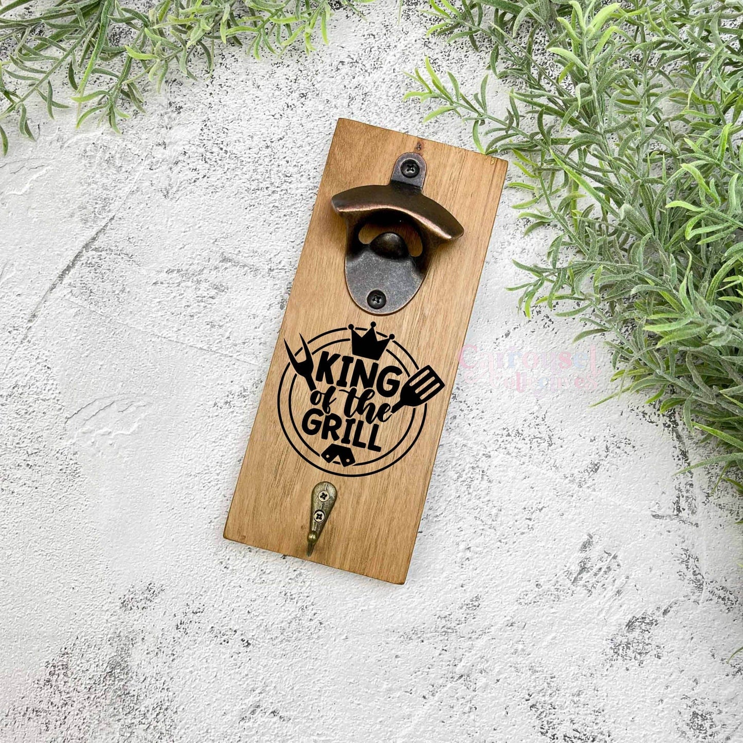 King of the grill bottle opener sign, Australian ironbark hardwood sign