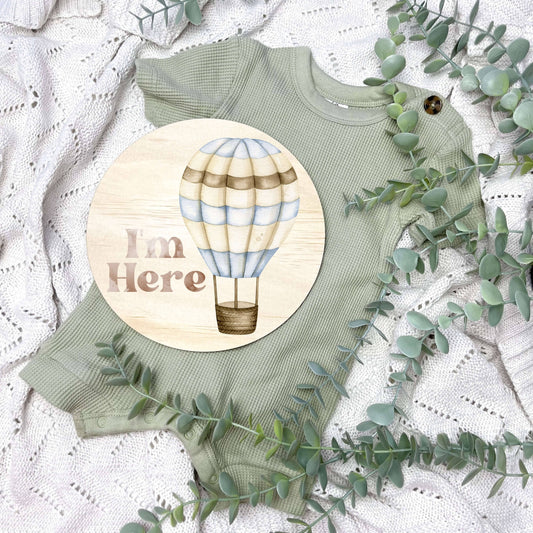 I'm here sign, baby announcement disc, Toy Trains Nursery, Toy Car Nursery