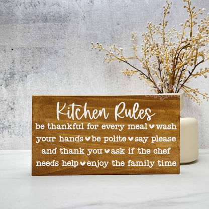 Kitchen rules, kitchen wood sign, kitchen decor, home decor