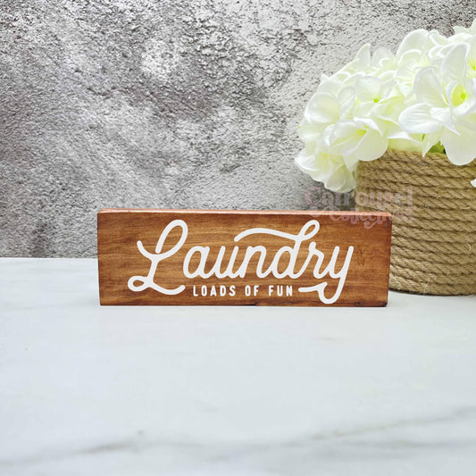 Laundry loads of fun, laundry wood sign, laundry decor, home decor
