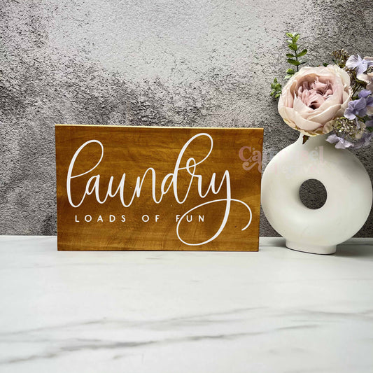 Laundry, loads of fun, laundry wood sign, laundry decor, home decor