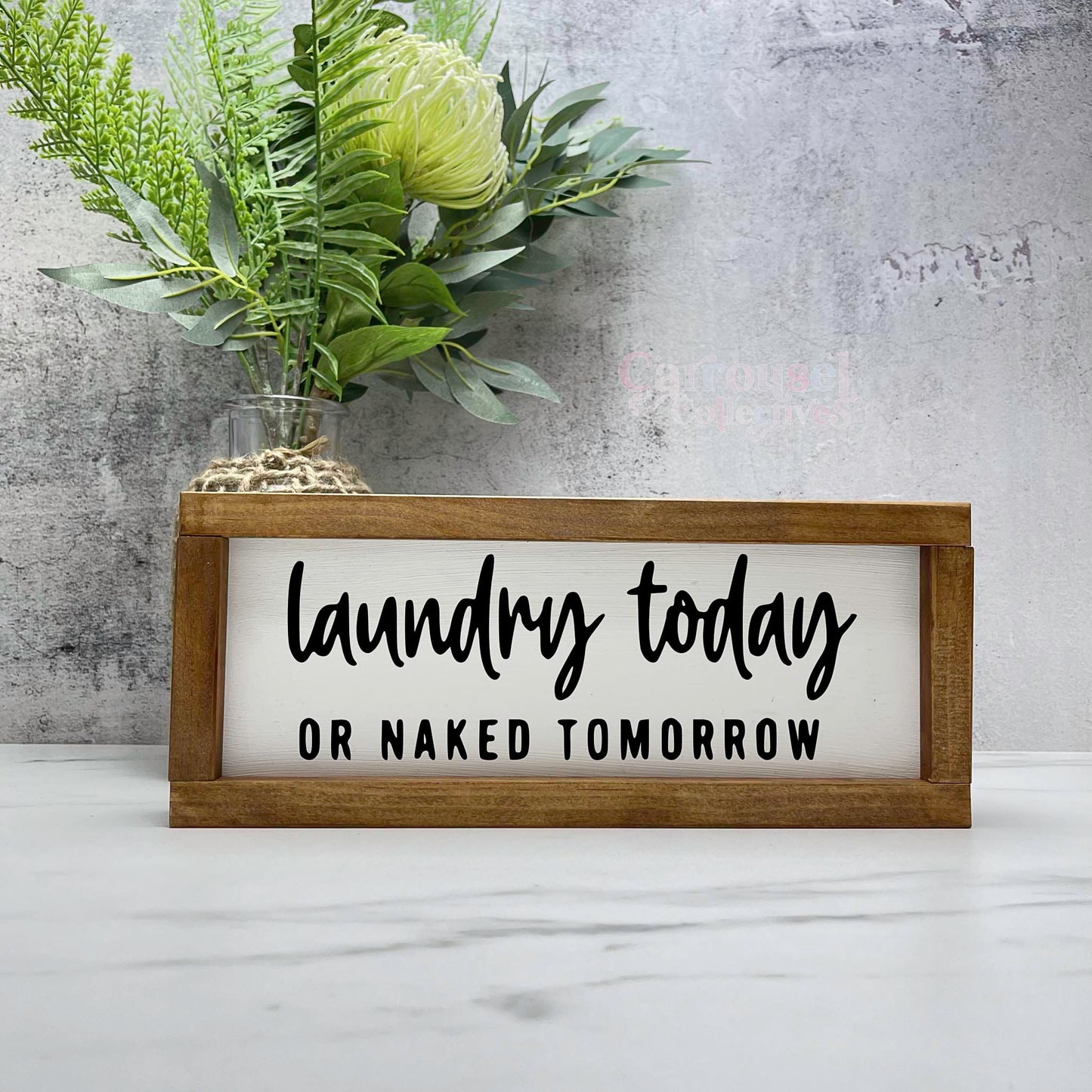 Laundry today naked tomorrow sign, Framed laundry wood sign, laundry decor, home decor