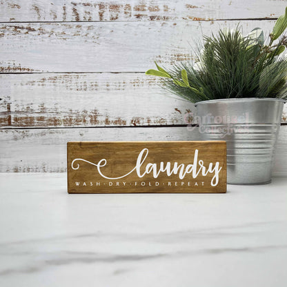 Laundry, wash fold dry repeat, laundry wood sign, laundry decor, home decor