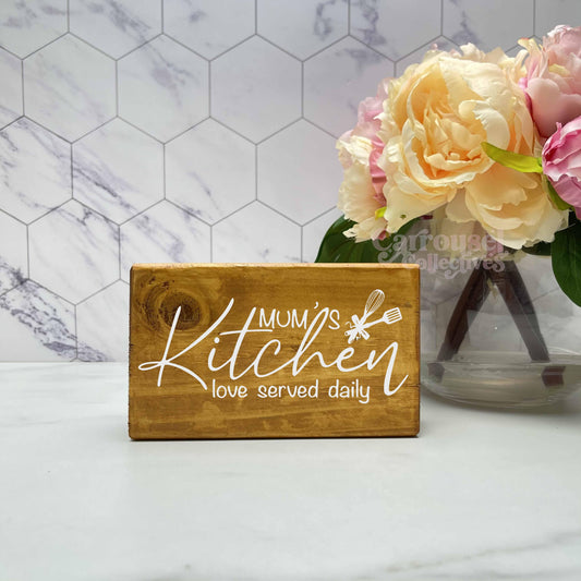 Mum's kitchen, kitchen wood sign, kitchen decor, home decor