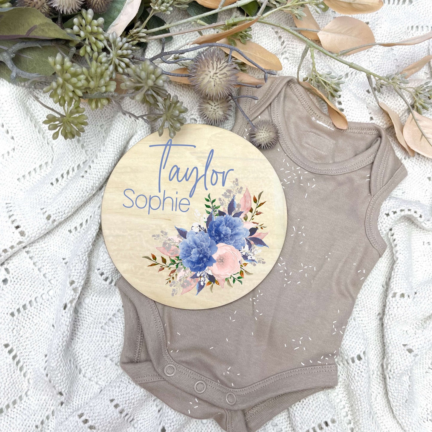 Baby name sign, child name sign, floral nursery, flowers, girls room
