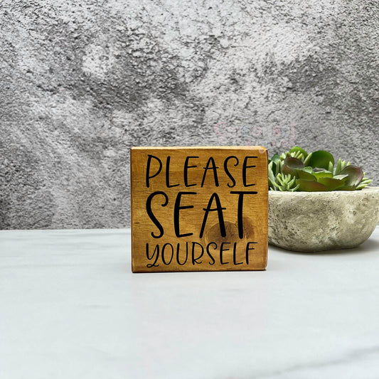 Please seat yourself Bathroom Wood Sign, Bathroom Decor, Home Decor