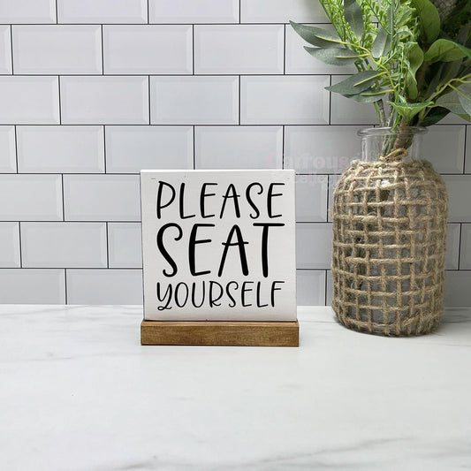 Please remain seated wood sign, bathroom wood sign, bathroom decor