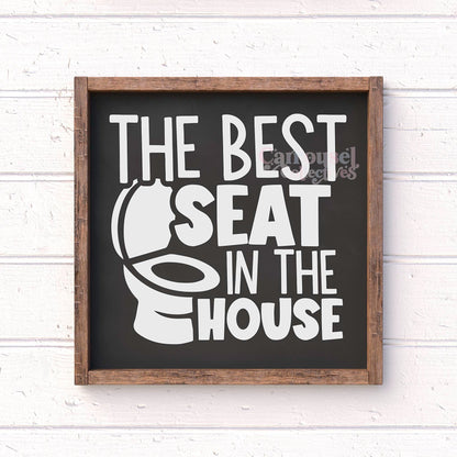 Best seat in the house framed bathroom wood sign, bathroom decor, home decor