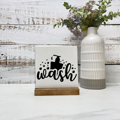 Wash your hands wood sign, bathroom wood sign, bathroom decor