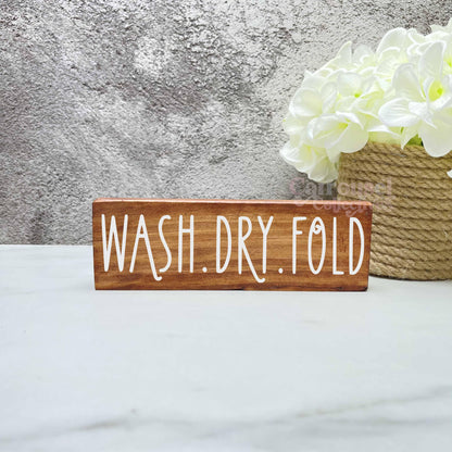 Wash Dry Fold, laundry wood sign, laundry decor, home decor