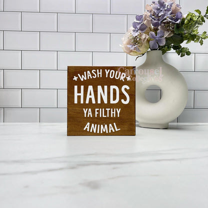 Wash your hands Bathroom Wood Sign, Bathroom Decor, Home Decor